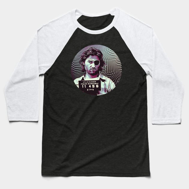 SNAKE - Mugshot Baseball T-Shirt by carbon13design